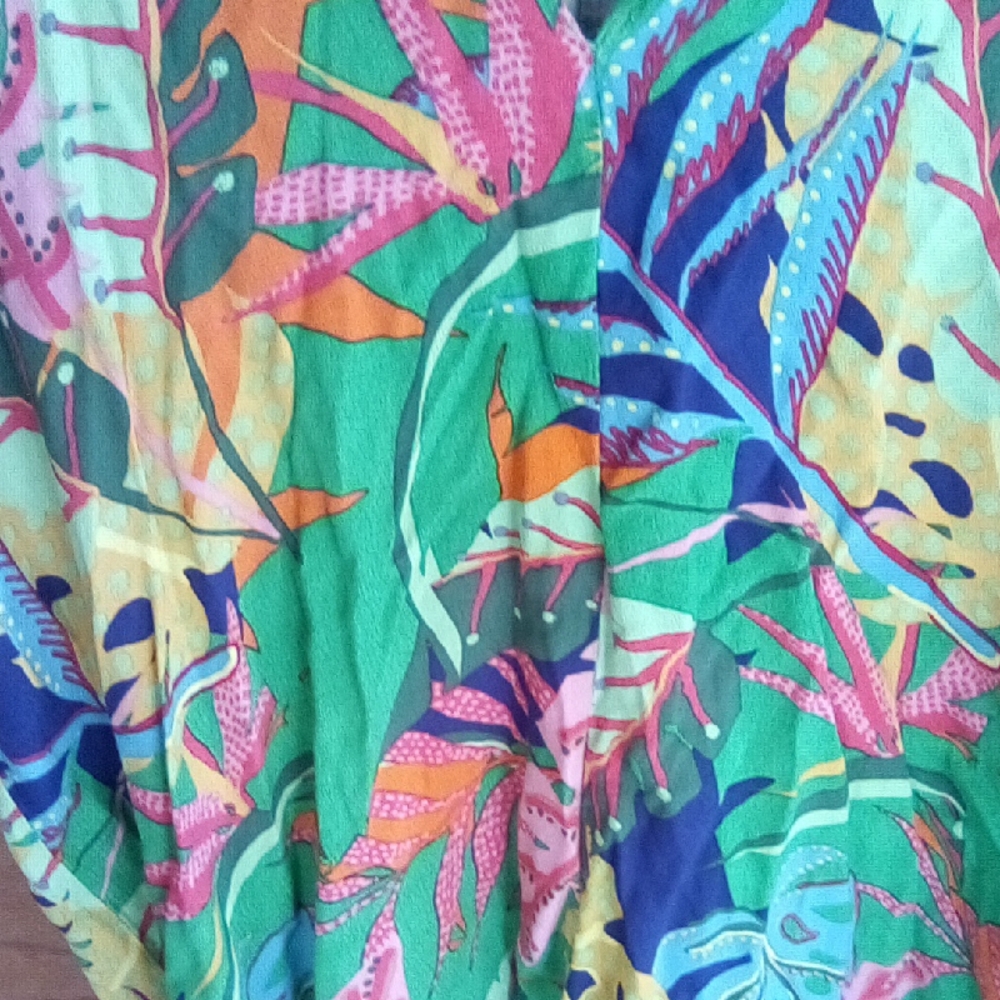 Karlie Green Multicolor Tropical Print Blouse - Picture 4 of 10